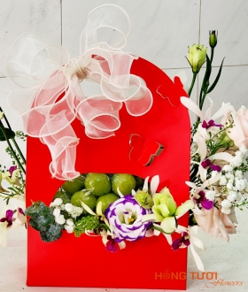 Giỏ hoa trái cây 02